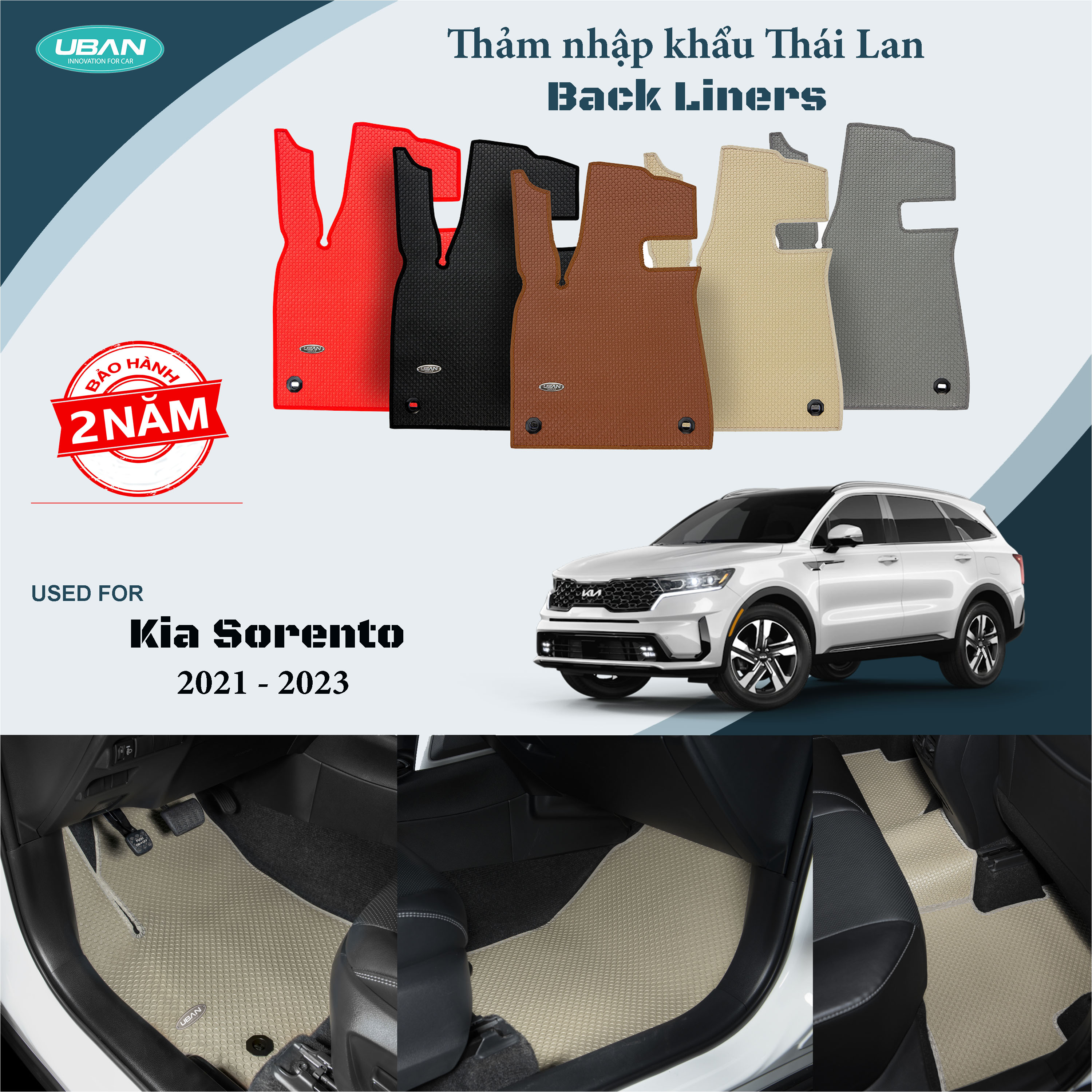 Thảm lót sàn ô tô uban cho xe kia sorento - nhập khẩu thái lan