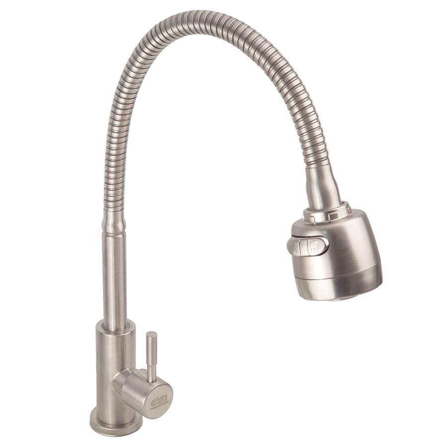Vòi rửa chén lạnh inox sus 304, cần lò xo eurolife el-rc09