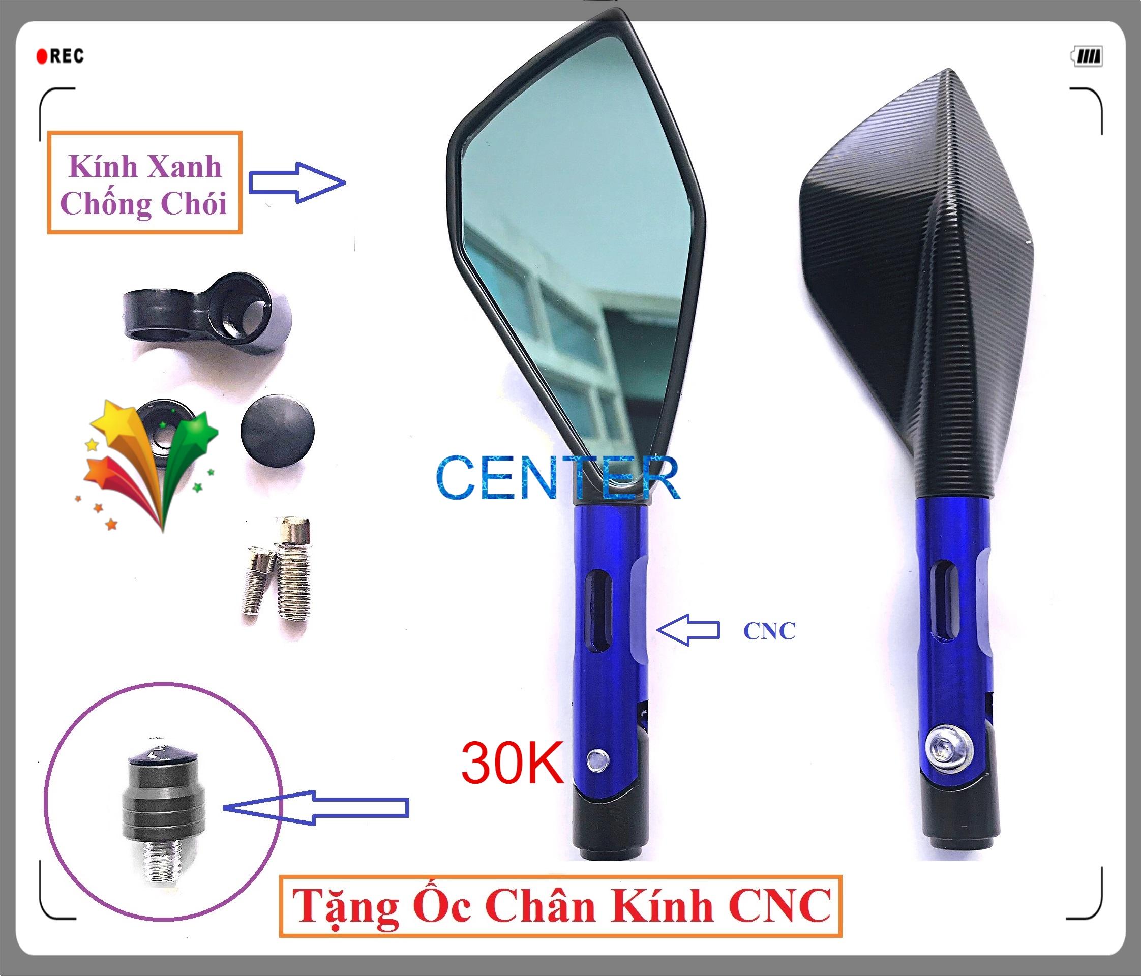 Gương 5 cạnh cao cấp bên trái màu xanh