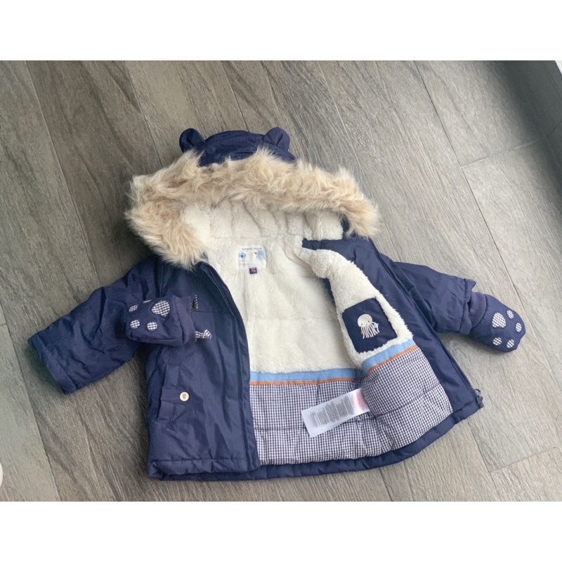 Áo khoác Parka lót lông cừu cho bé trai