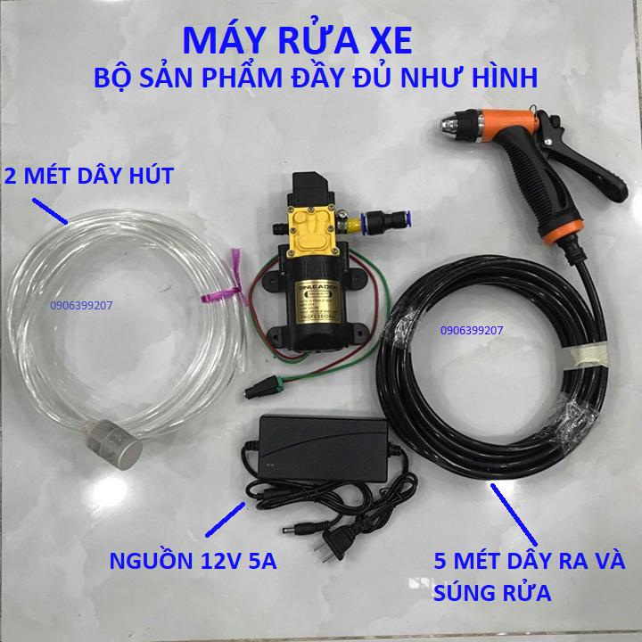bộ rửa xe mini 12v - máy rửa  xe