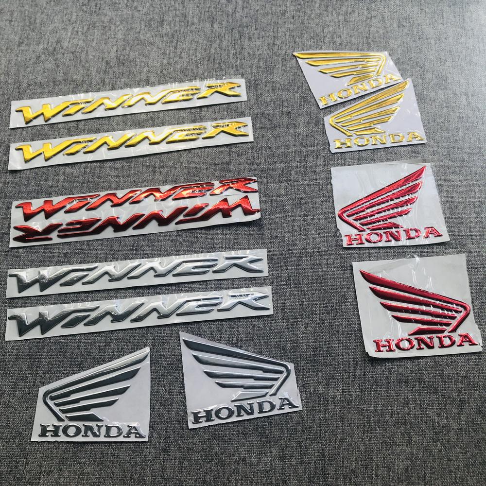   HONDA WINNER  COMBO cặp tem tên chữ xe nỗi WINNER và cặp cánh chim WINGS HONDA nổi dán trang trí xe máy siêu chất keo dán tốt ít bong tróc 