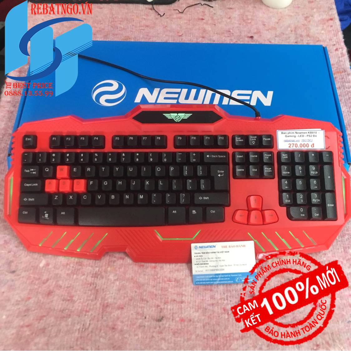 Bàn phím newmen kb810 - gaming - led - ps2 đỏ