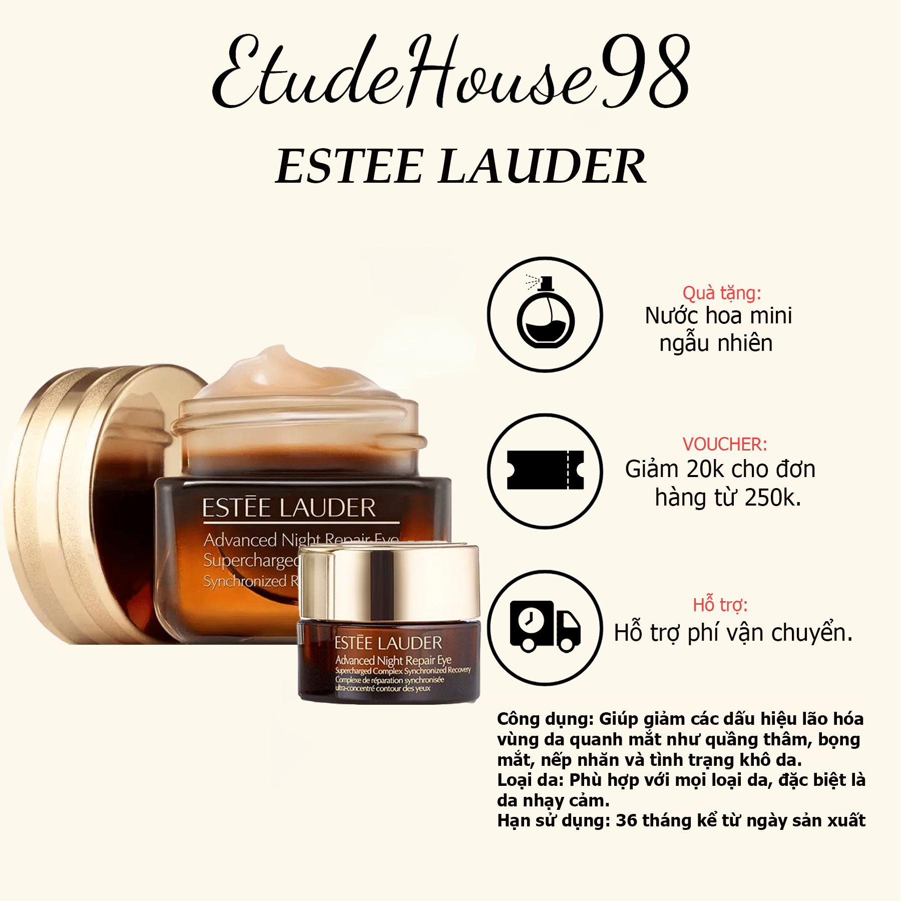 Kem dưỡng mắt Estée Lauder Advanced Night. giúp tái tạo đôi mắt rạng ngời và trẻ trung