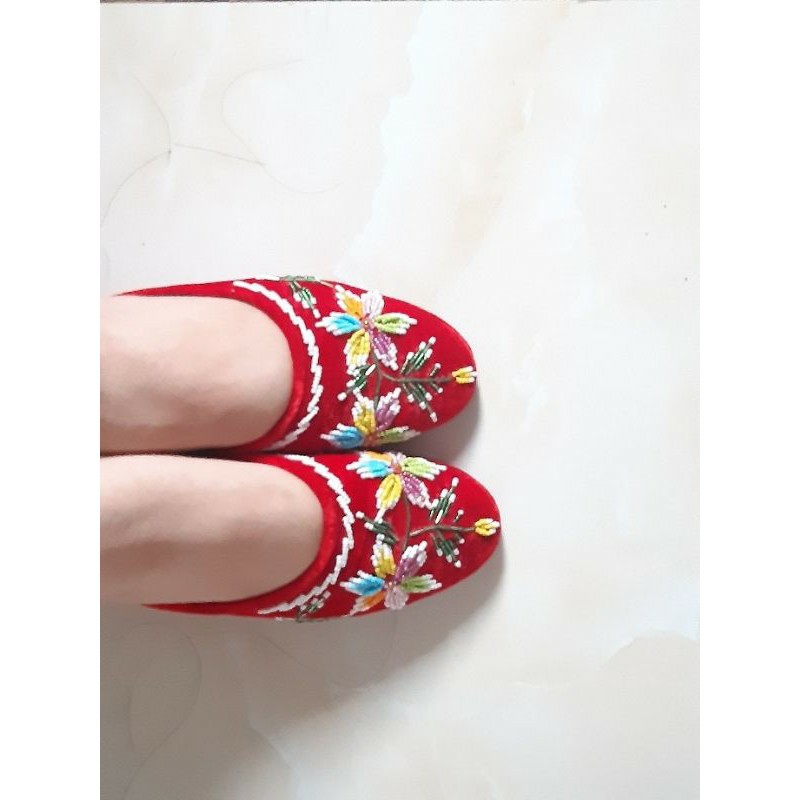 [HCM]Hài nhung thêu kết cườm cho  nử bao xinh bao đẹp