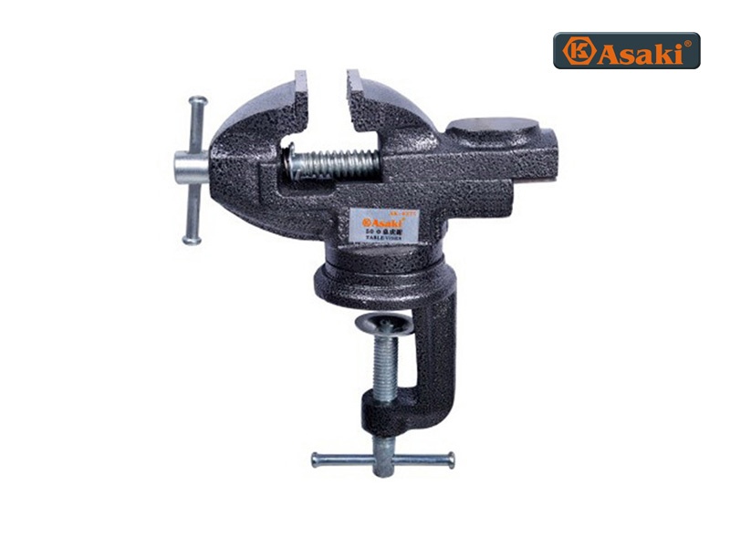 Ê tô kẹp bàn mini mâm xoay 360° Asaki Ê Tô kẹp bàn Gang chắc chắn độ mở miệng 50 mm - ê tô bàn xoay linh hoạt
