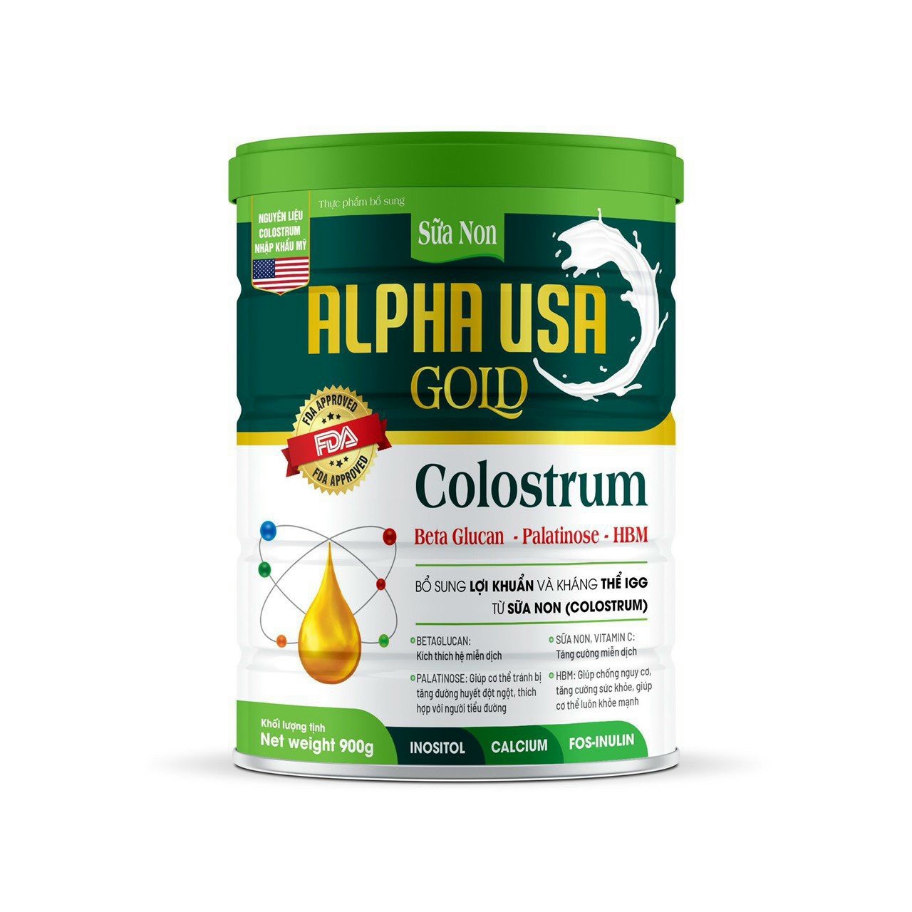 Sữa non colostrum alpha usa gold tăng cường sức khỏe, bổ sung lợi khuẩn và khoáng chất, kháng thể từ sữa non