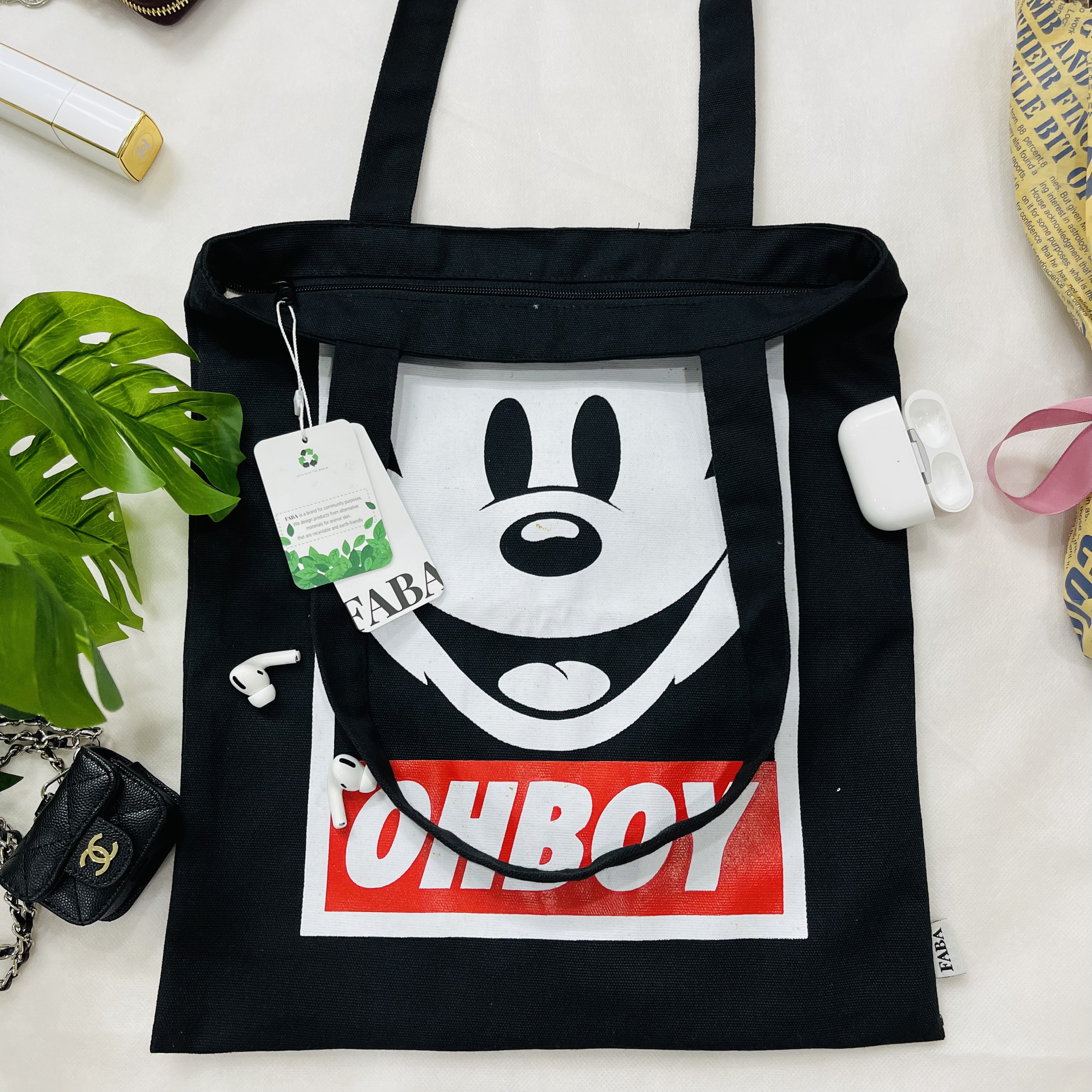 Túi vải Tote Mickey Mouse OH BOY phiên bản giới hạn số lượng