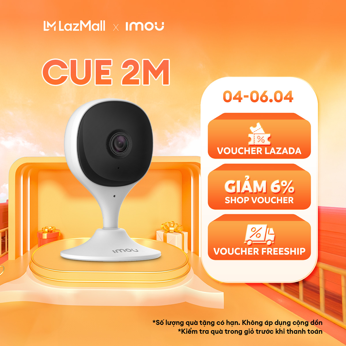 Camera Wifi trong nhà Imou Cue 2M I IPC-C22CP-D-V2 I Đế nam châm I Phát hiện âm thanh bất thường I I Bảo hành 2 năm