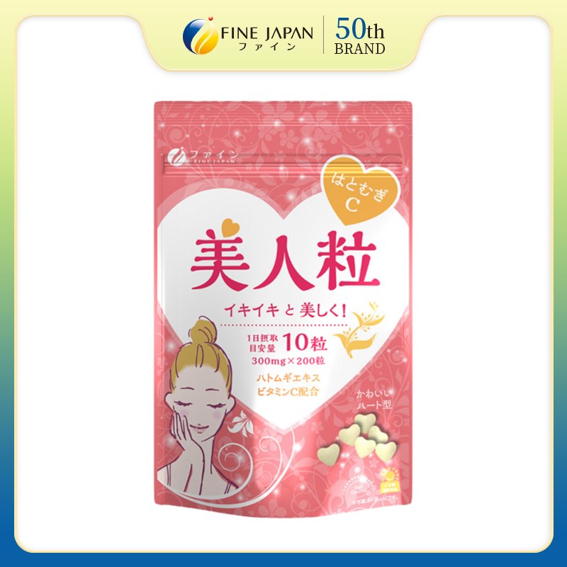 Viên uống mỹ nhân vitamin c & tinh chất hạt ý dĩ dưỡng trắng da fine japan gói 200 viên