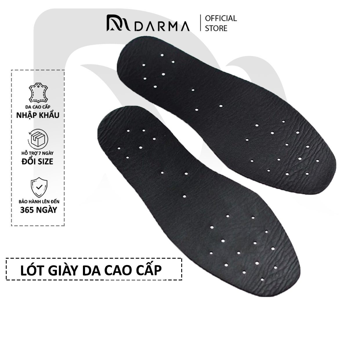 1 đôi lót giày da nam darma cao cấp lót da mềm có lỗ thoáng êm chân lg01