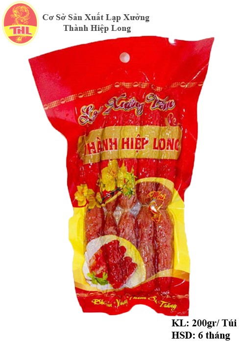 Lạp Xưởng Tôm Mai Quế Lộ Sóc Trăng - Thành Hiệp Long - hút chân không túi 200gr