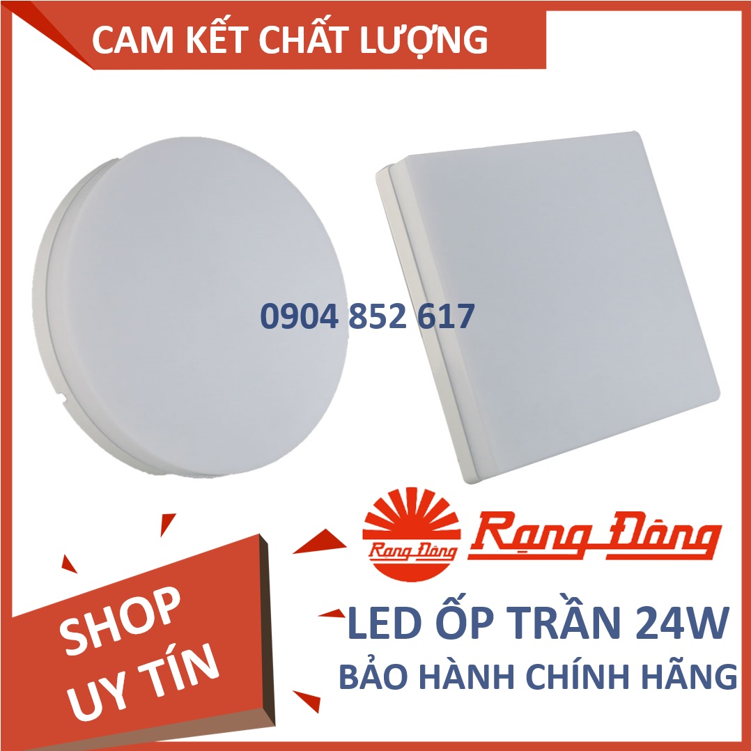 Đèn ốp trần led đổi 3 màu, rạng đông 24w 300mm, chipled samsung, korea, model: ln12l đm 300x300/24w, ln12l đm 300/24w