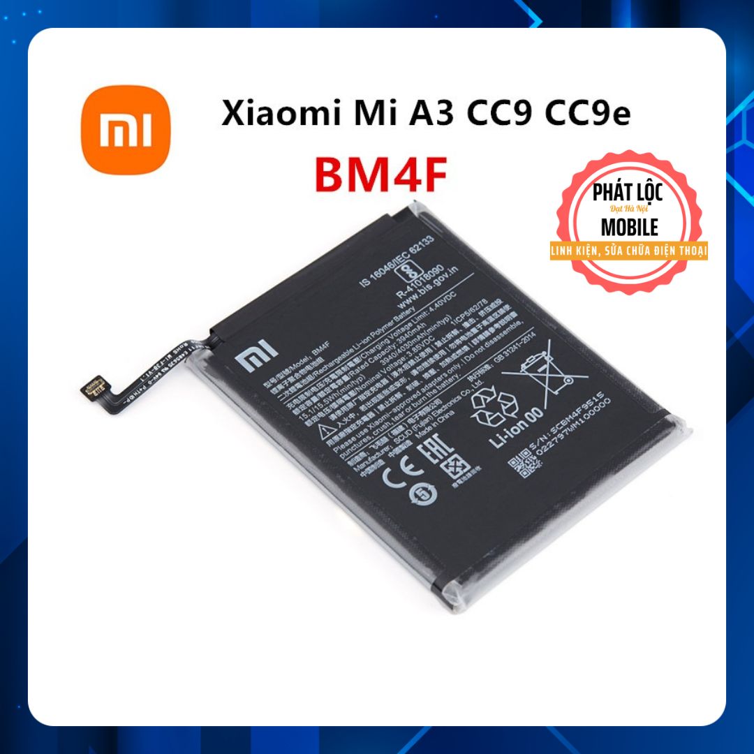 Pin xiaomi mi a3/ mi cc9/ mi cc9e/ mi 9 lite, mã pin bm4f, dung lượng 4030mah, bảo hành 3 tháng, tặng kèm 1 bộ tua vít mở máy hoặc keo dán
