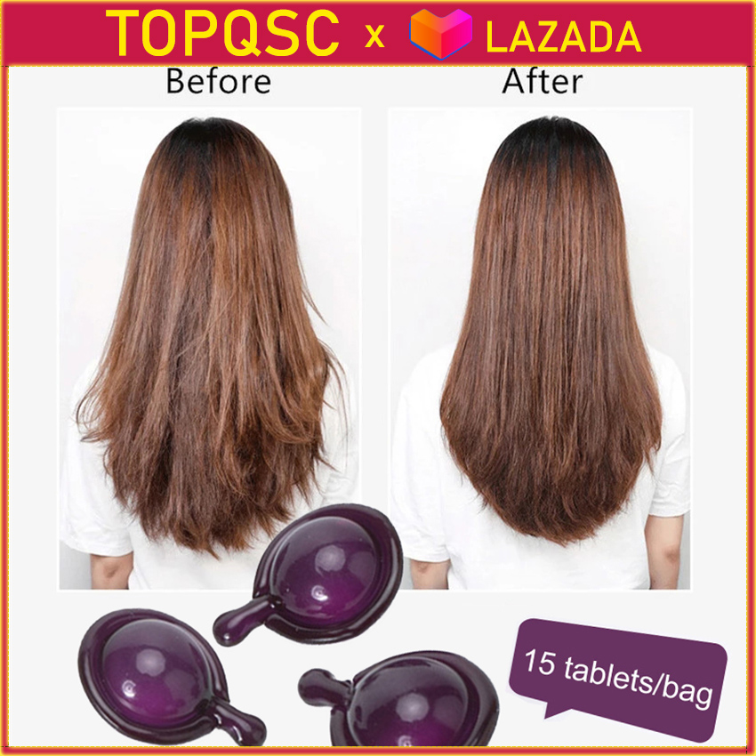 【Còn Hàng x TOPQSC】15 Viên Nang Vitamin Cho Tóc Dầu Keratin Phức Tạp Tinh Dầu Dưỡng Tóc Mượt Mà Dầu Ma-rốc Chống Rụng Tóc Phục Hồi Hư Hỏng