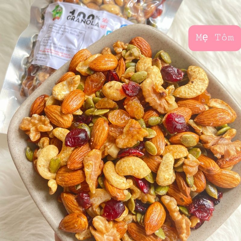【HOT SALE】 500gram Granola đặc biệt nướng mật ong SHOP MẸ TÔM (NGŨ CỐC ĂN KIÊNGNGŨ CỐC ĂN LIỀNHẠNH NHÂNSỮA HẠTHẠT ĐIỀUK MACCA)