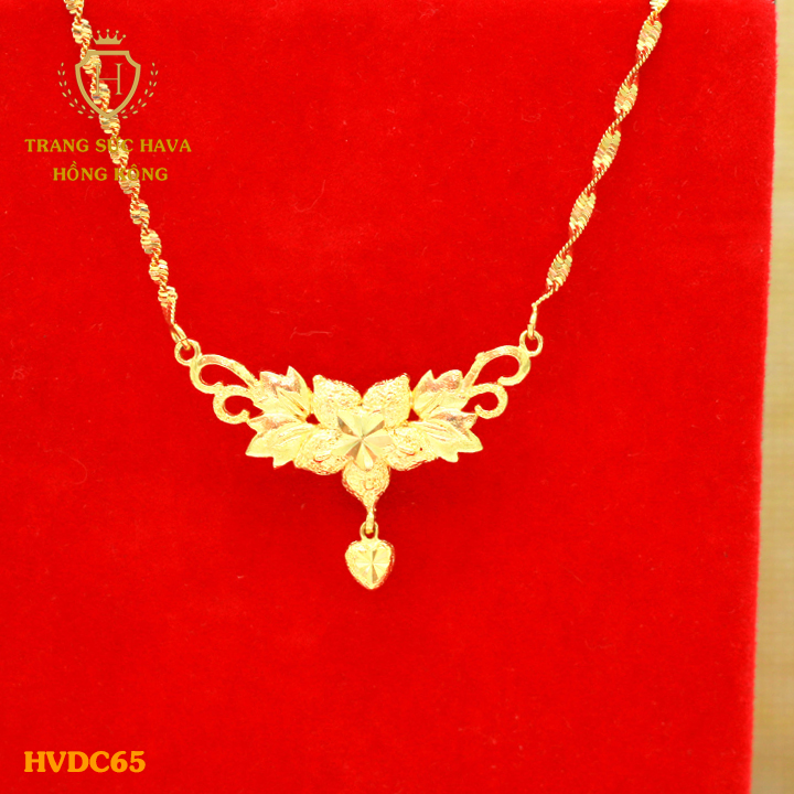 Vòng Cổ, Dây Chuyền Nữ Mặt Hoa Mai Phong Cách Trẻ Trung, Titan Xi Mạ Vàng Non 10k, 18k, 24k Thật Cao Cấp (Không Bị Đen) - Trang Sức Hava Hong Kong