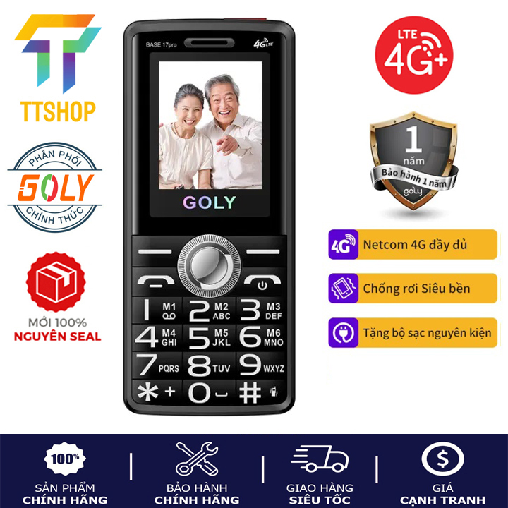 Điện thoại Goly Base 17 Pro 4G Bàn phím to, loa ngoài lớn - Hàng chính hãng