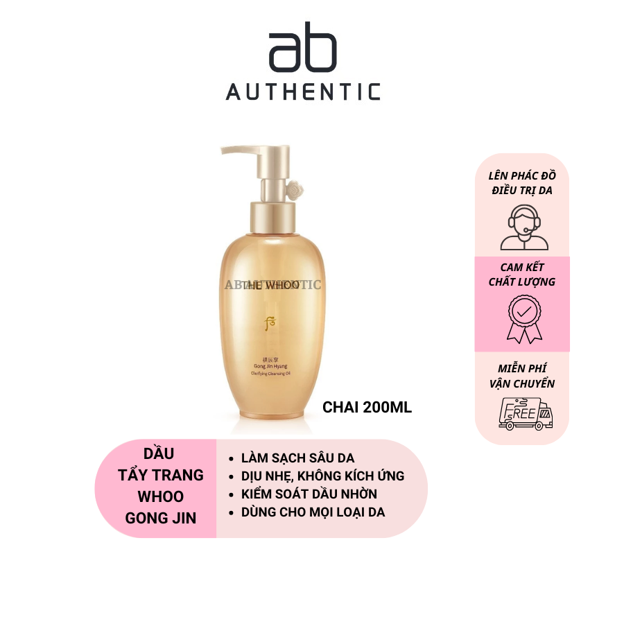 Dầu tẩy trang THE WHOO Gong Jin Hyang Clarifiying Cleansing Oil 200ml - AB AUTHENTIC