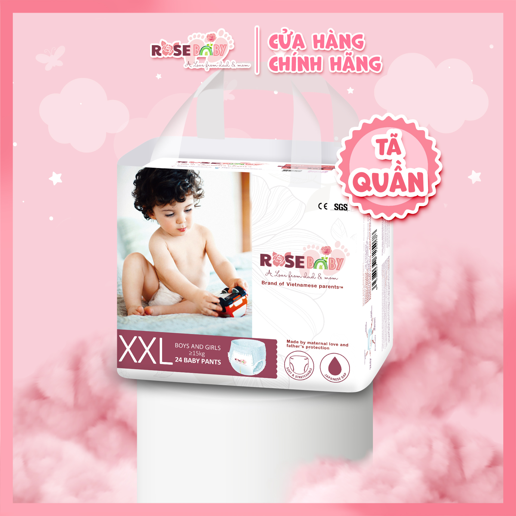 Bịch tã quần rose baby size xxl