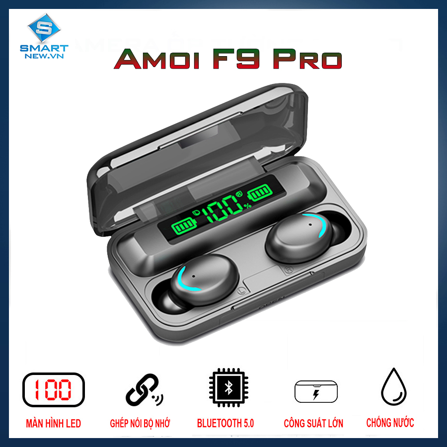 Tai nghe Bletooth không dây Amoi F9 Pro - Nghe Nhạc 600h - Chống nước - Không hay hoàn tiền