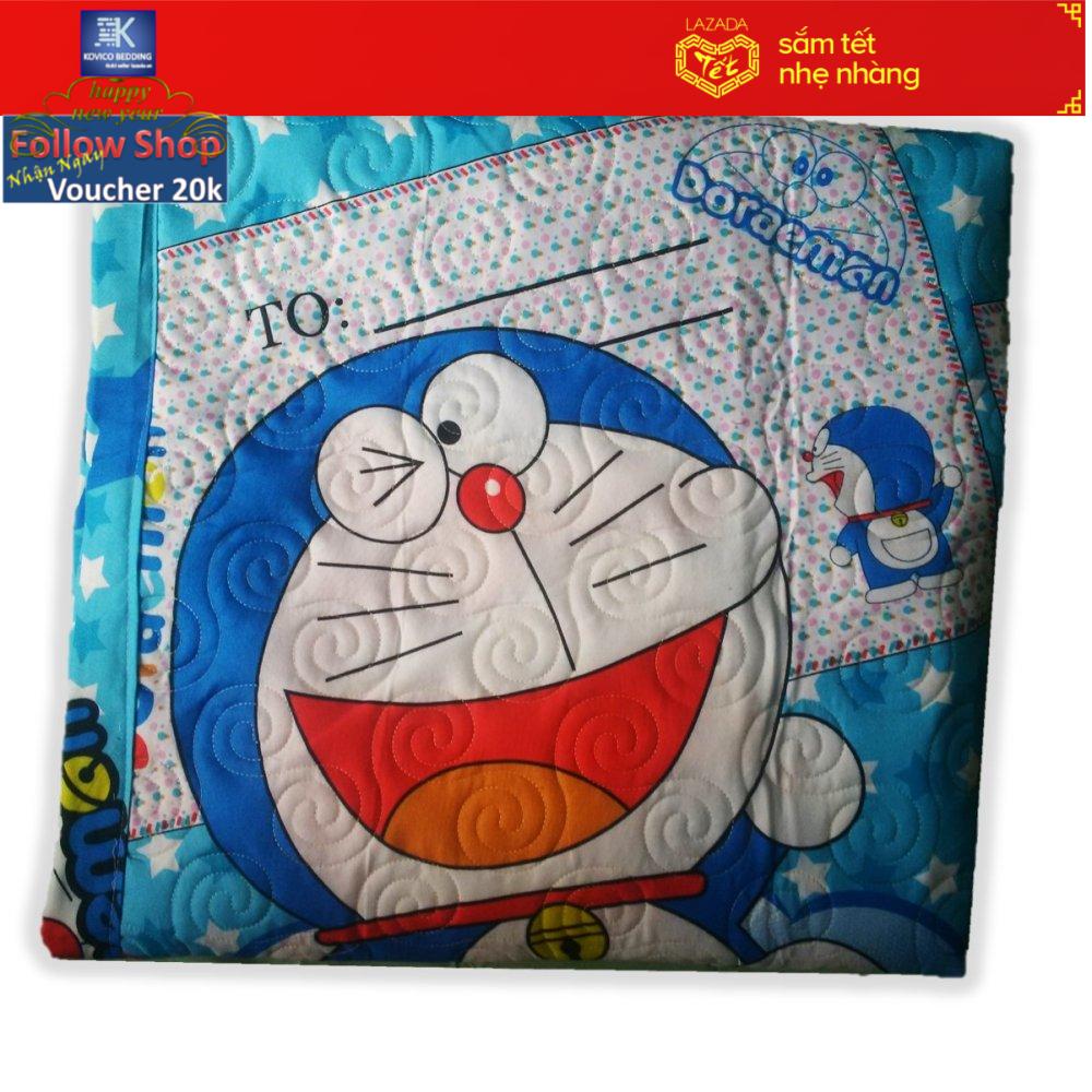 (FreeShip MAX) Mền chần gòn 4 mùa doraemon lá thư 180cmx200cm