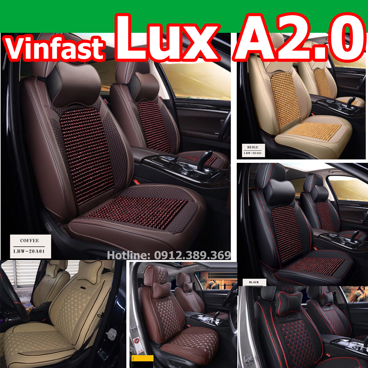 Áo ghế ô tô vinfast lux a2.0 tước và sau, bọc ghế xe hơi cao cấp ôm kín ghế