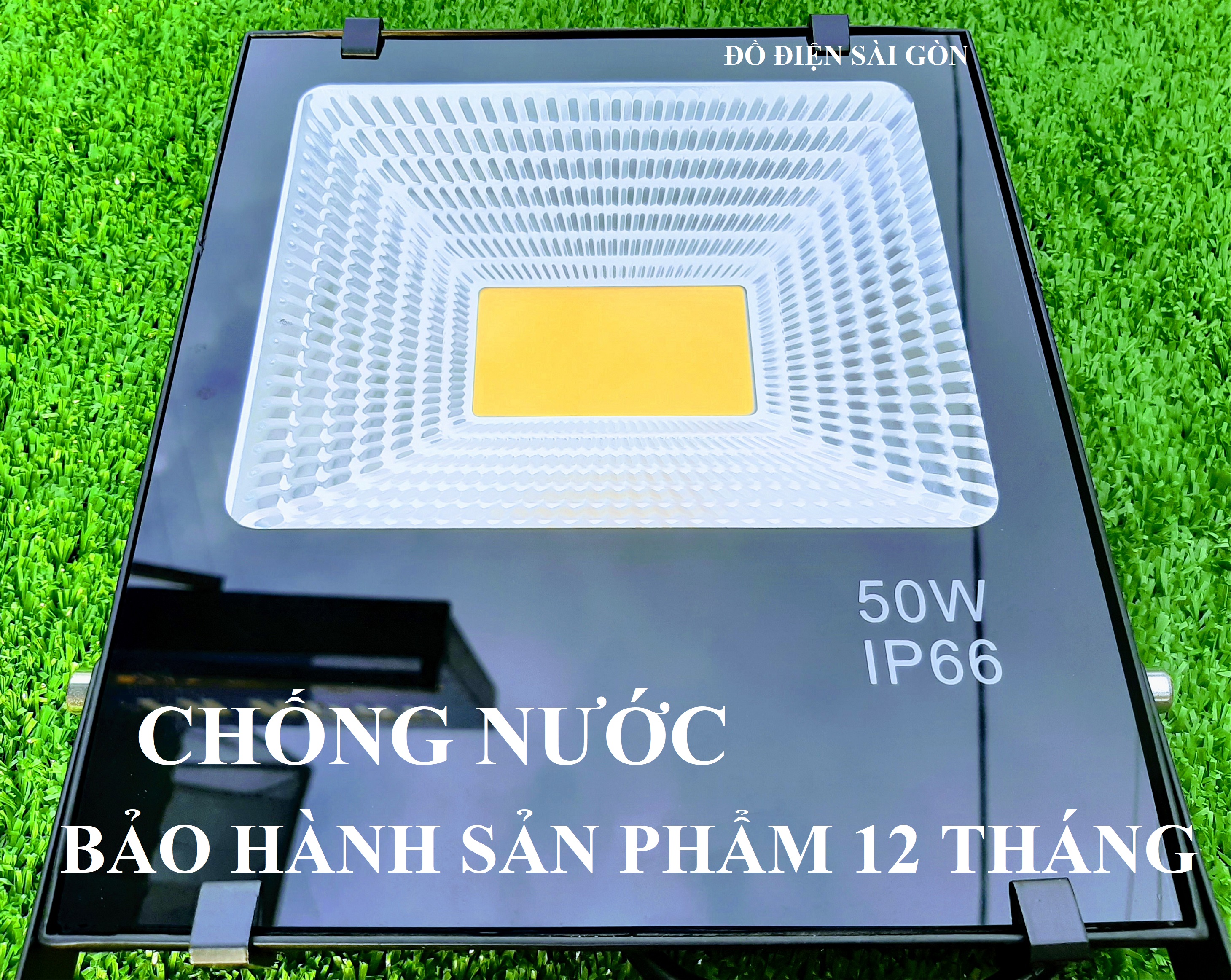 Đèn pha led cob 50w ánh sáng trắng/vàng đủ công suất chống nước ip66