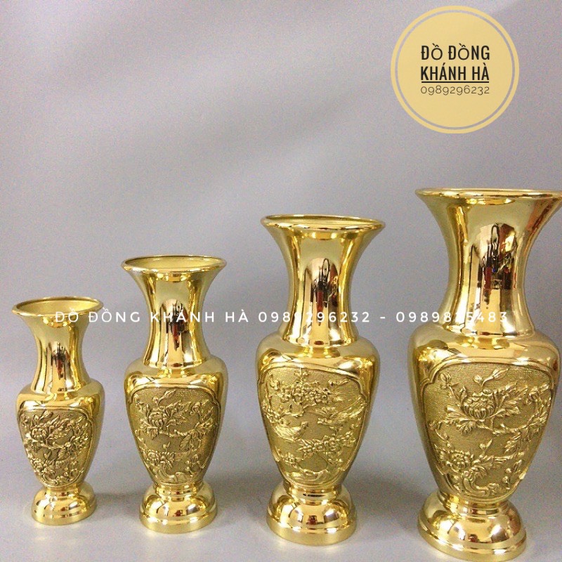 Lọ lục bình đồng thau nguyên chất đủ kích cỡ