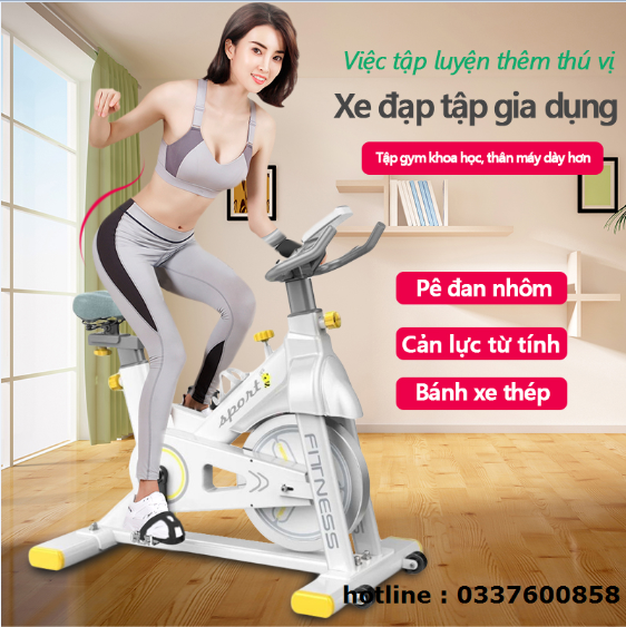 Xe đạp thể dục Fitness cản lực từ tính, chống mài mòn, không có tiếng ồn !