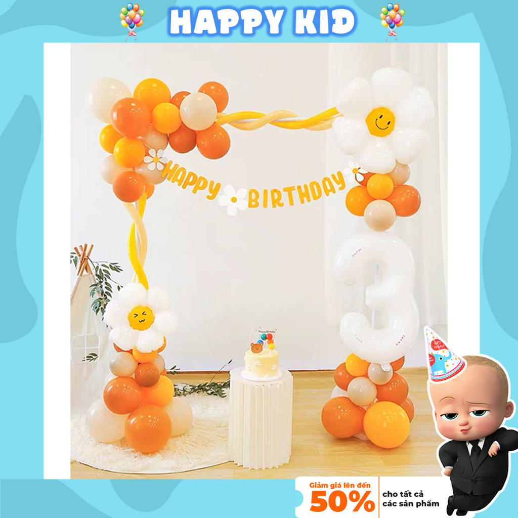 Khung nhựa chữ nhật trang trí sinh nhật thôi nôi cho bé trai bé gái happykid kcn