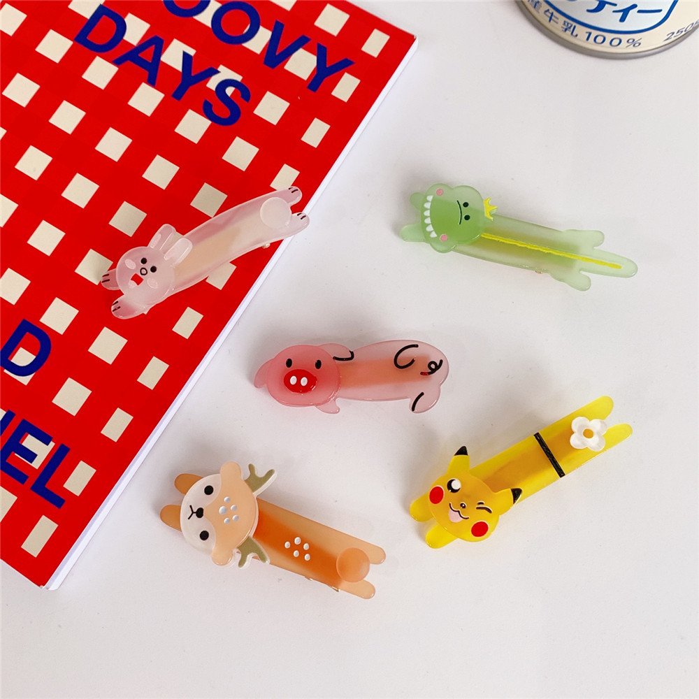Kẹp tóc họa tiết thú resin cartoon