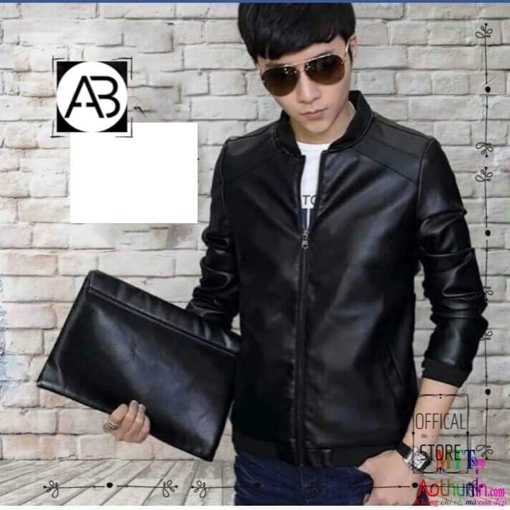 Áo khoác da nam 3 sọc vai chất lượng hàn đầu thời trang cực hot tp