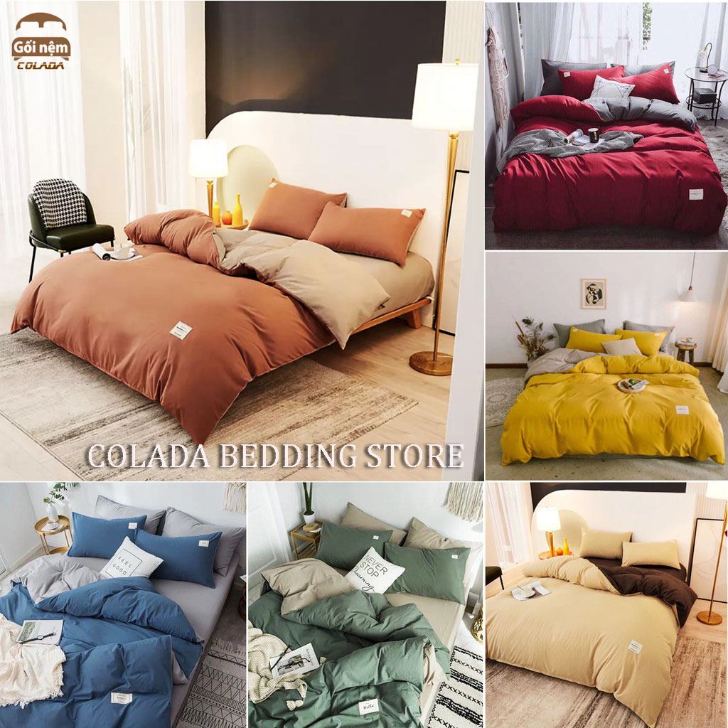 Bộ chăn ga gối, colada bedding cotton tici mẫu mới , set 4 món gồm 1 vỏ chăn , 1 ga giường , 2 vỏ gối nằm + tặng 1 vỏ ôm theo bộ