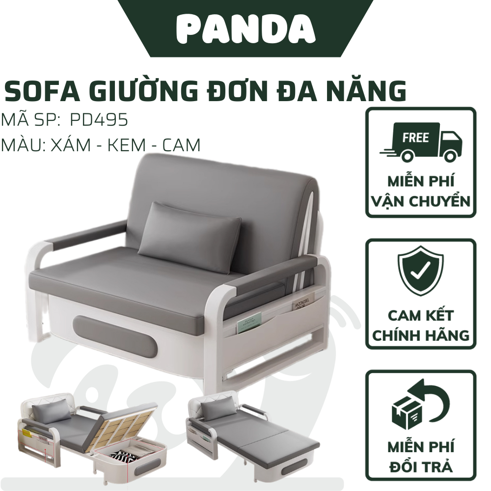 TẶNG GỐI Ghế Sofa Giường Đa Năng Có Ngăn Chứa Đồ Ẩn Ghế Sofa Bed Đơn Kích Thước 82cm