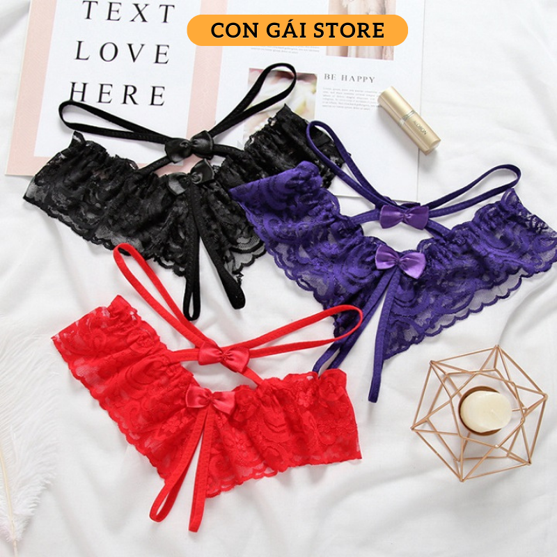 Quần lót nữ lọt khe sexy xẻ đáy gợi cảmquyến rũ chất ren cao cấp TL003