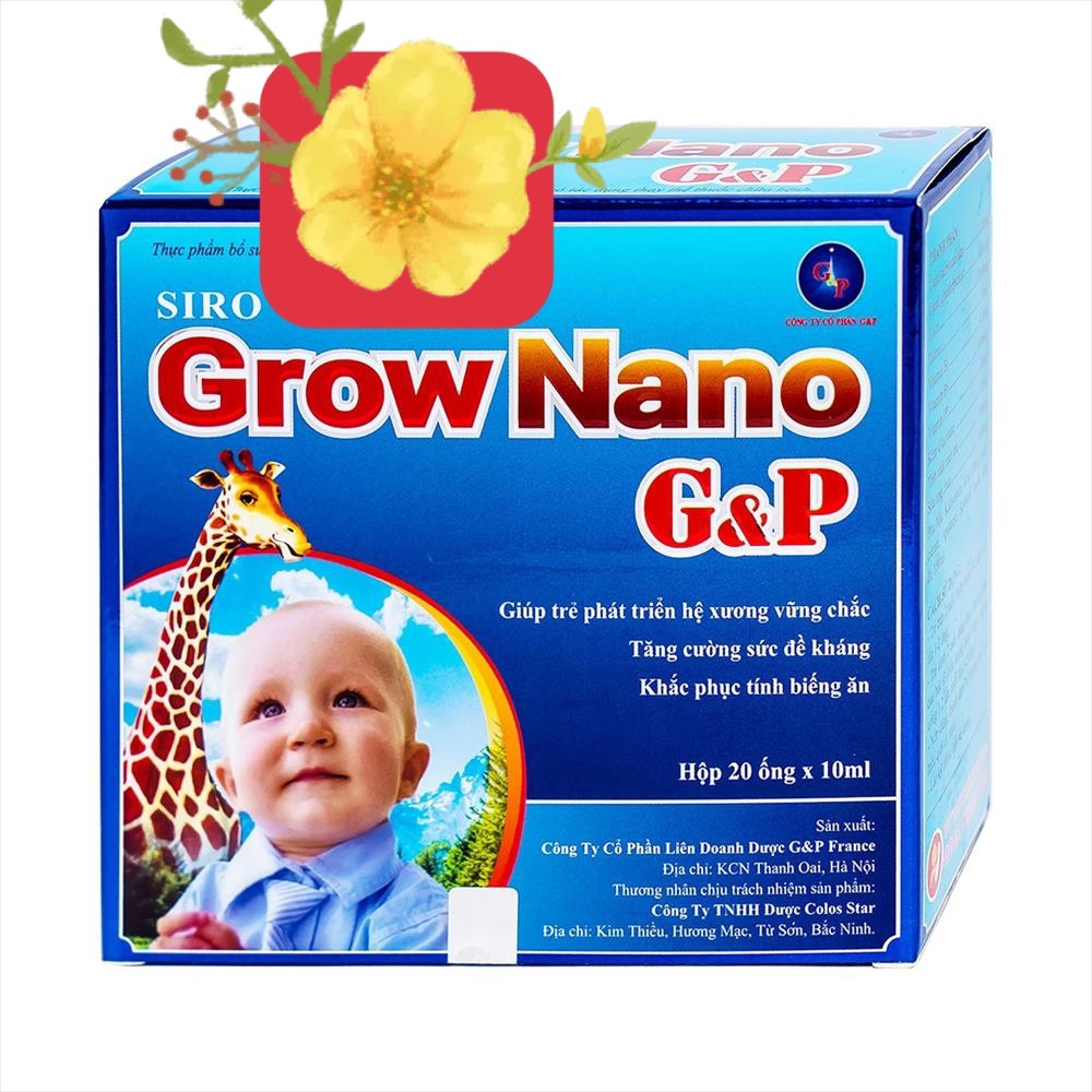Siro Grow Nano G&amp;P bổ sung canxi, phát triển chiều cao tăng cường sức đề kháng, hỗ trợ ăn ngon