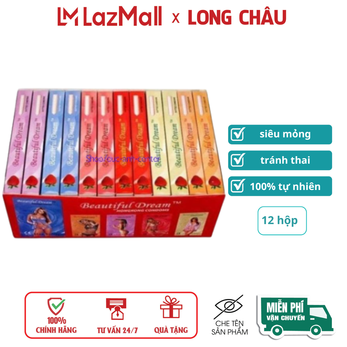  Bao cao su siêu mỏng Condom bao trơn giúp tránh thai tránh HIV hộp 8 chiếc 