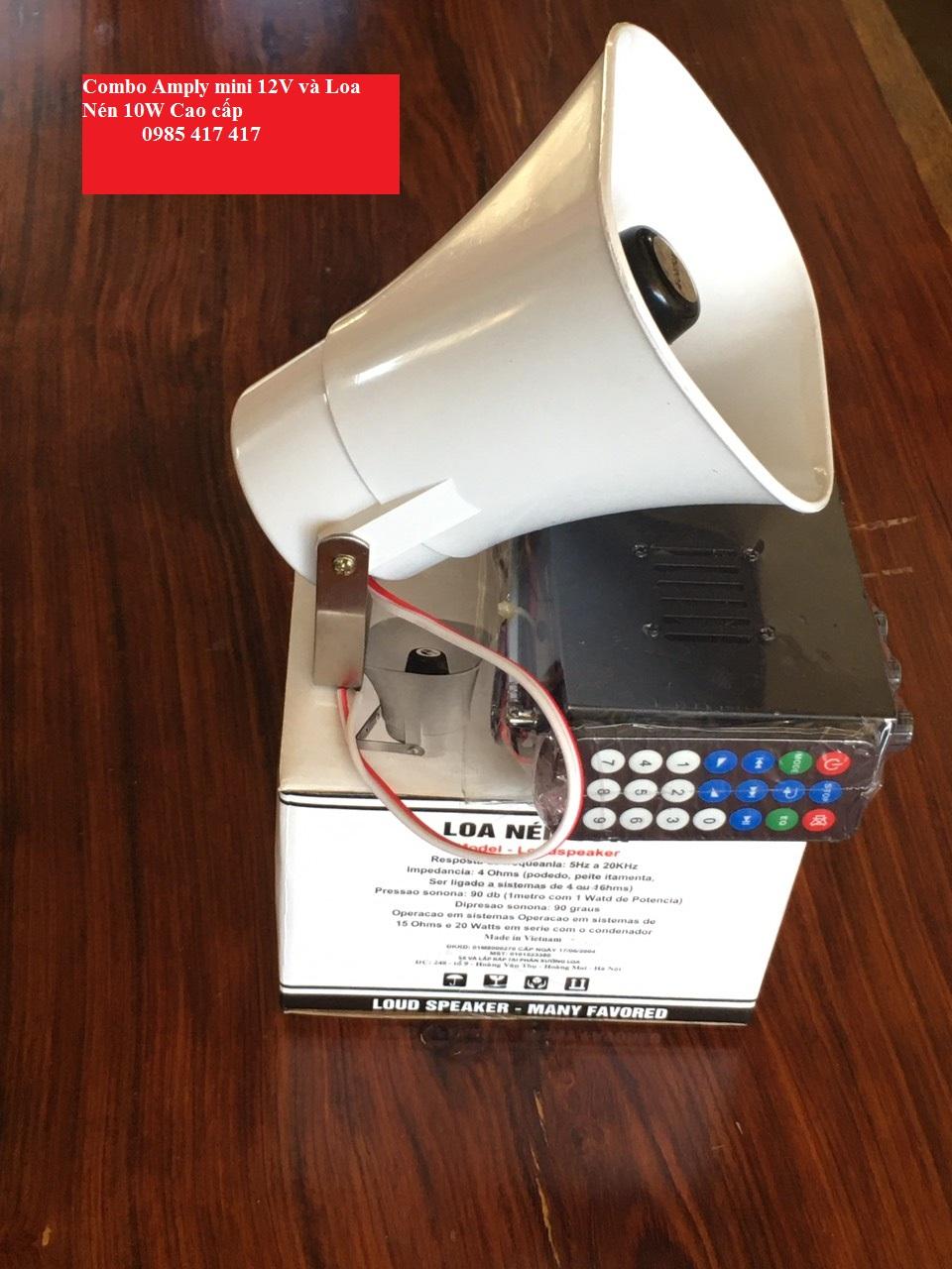 Combo Amply mini 12V và Loa Nén 10W