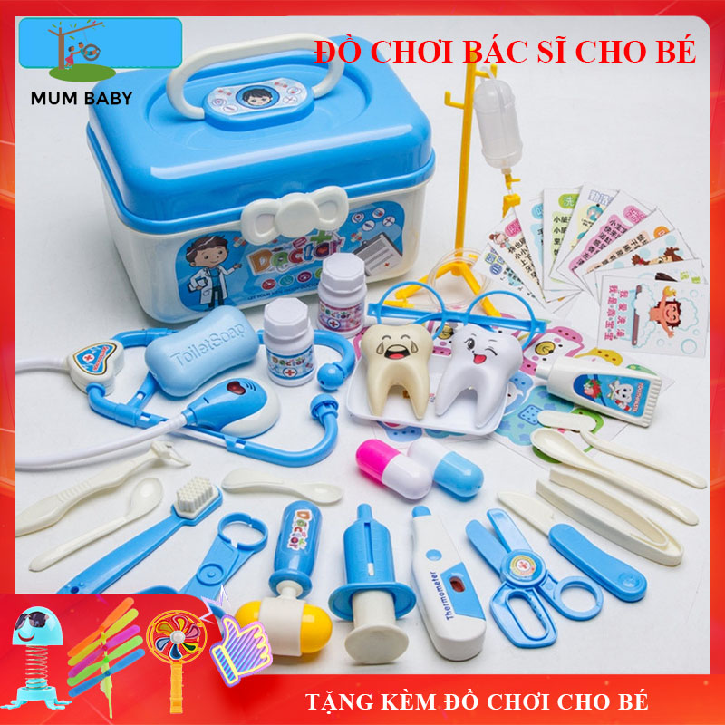 [Tặng Quà Cho Bé] Đồ Chơi Bác Sĩ Y Tế, Đồ Chơi Trẻ Em Cho Bé Nhập Vai, Hộp Đựng Nhựa, 38 Chi Tiết Cho Bé Thoả Sức Sáng Tạo