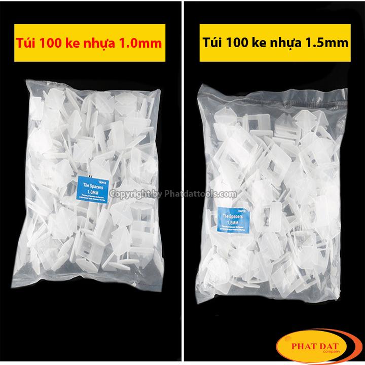Túi 100 kê cân bằng ốp lát gạch cỡ tùy chọn 1.0mm-1.5mm-2.0mm