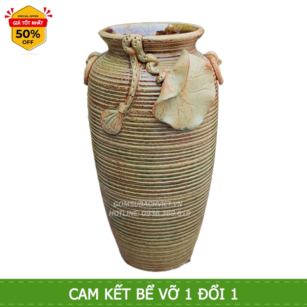 Bình hoa gốm sứ bát tràng kiểu dáng Xoài cao sen