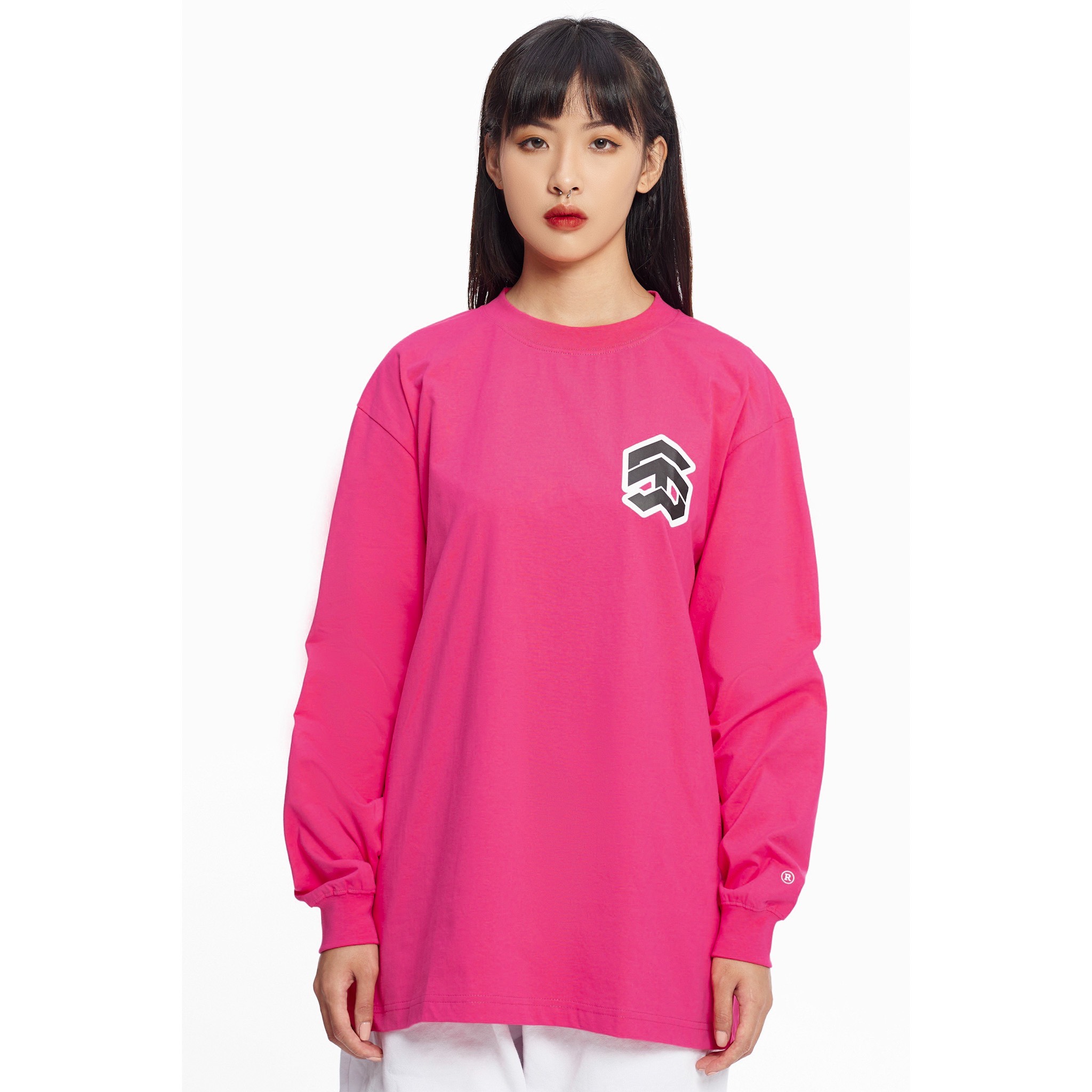 Áo thun tay dài cổ tròn 5theway® /stroke/ big logo ls new tee™