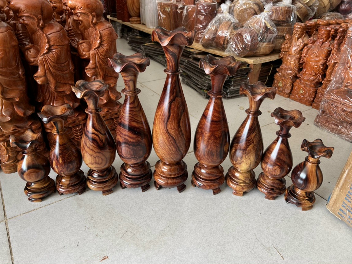 Bộ lục bình 9 món gỗ Cẩm