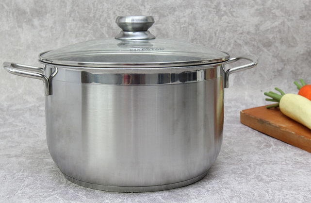 Nồi inox fivestar 3 đáy 24/26cm nắp kính
