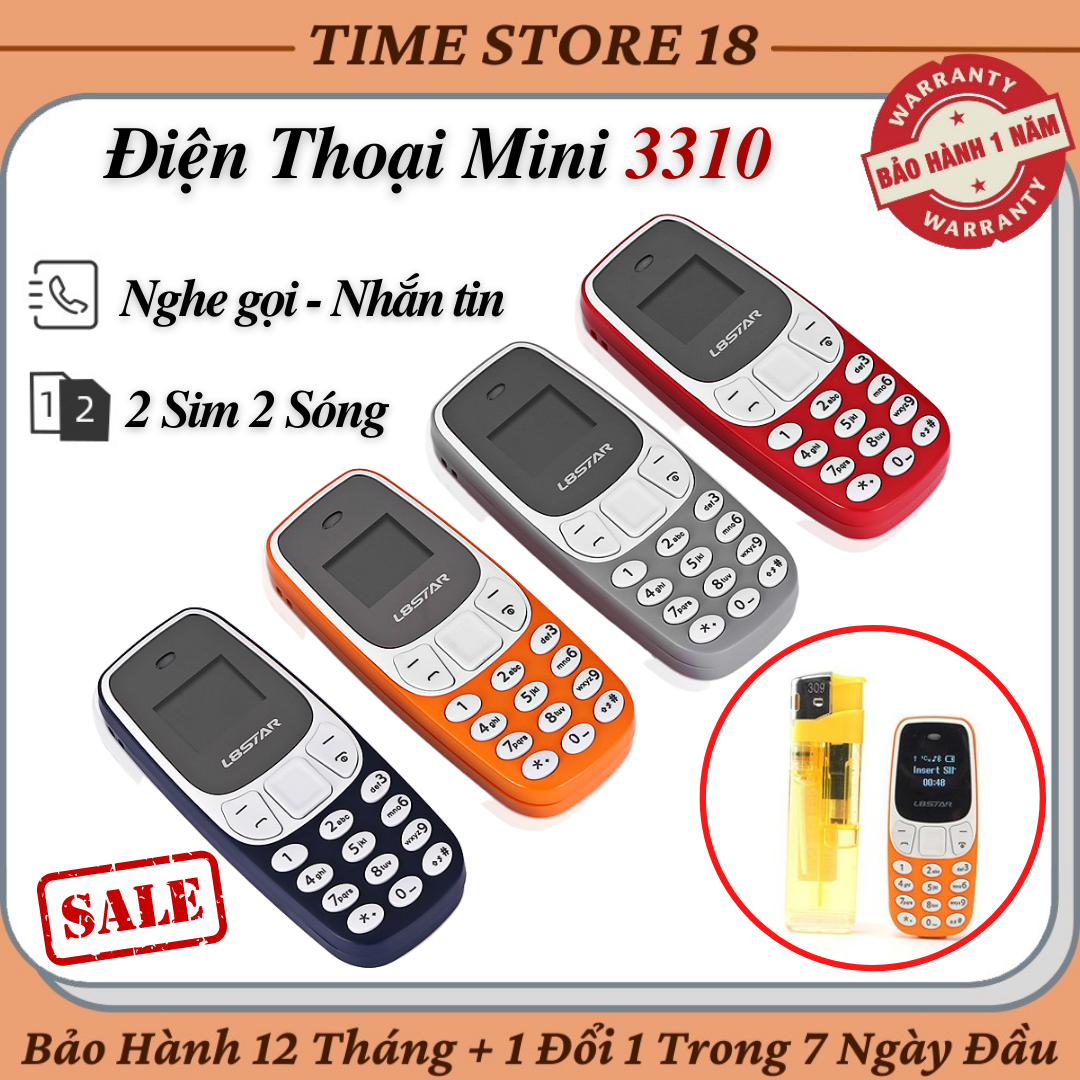 Điện thoại mini 3310 Siêu nhỏ, siêu dễ thương, 2 sim 2 sóng, nghe nhạc qua thẻ nhớ, thay đổi giọng nói khi gọi điện, điện thoại giá rẻ, điện thoại cơ bản, điện thoại di động, điện thoại phổ thông
