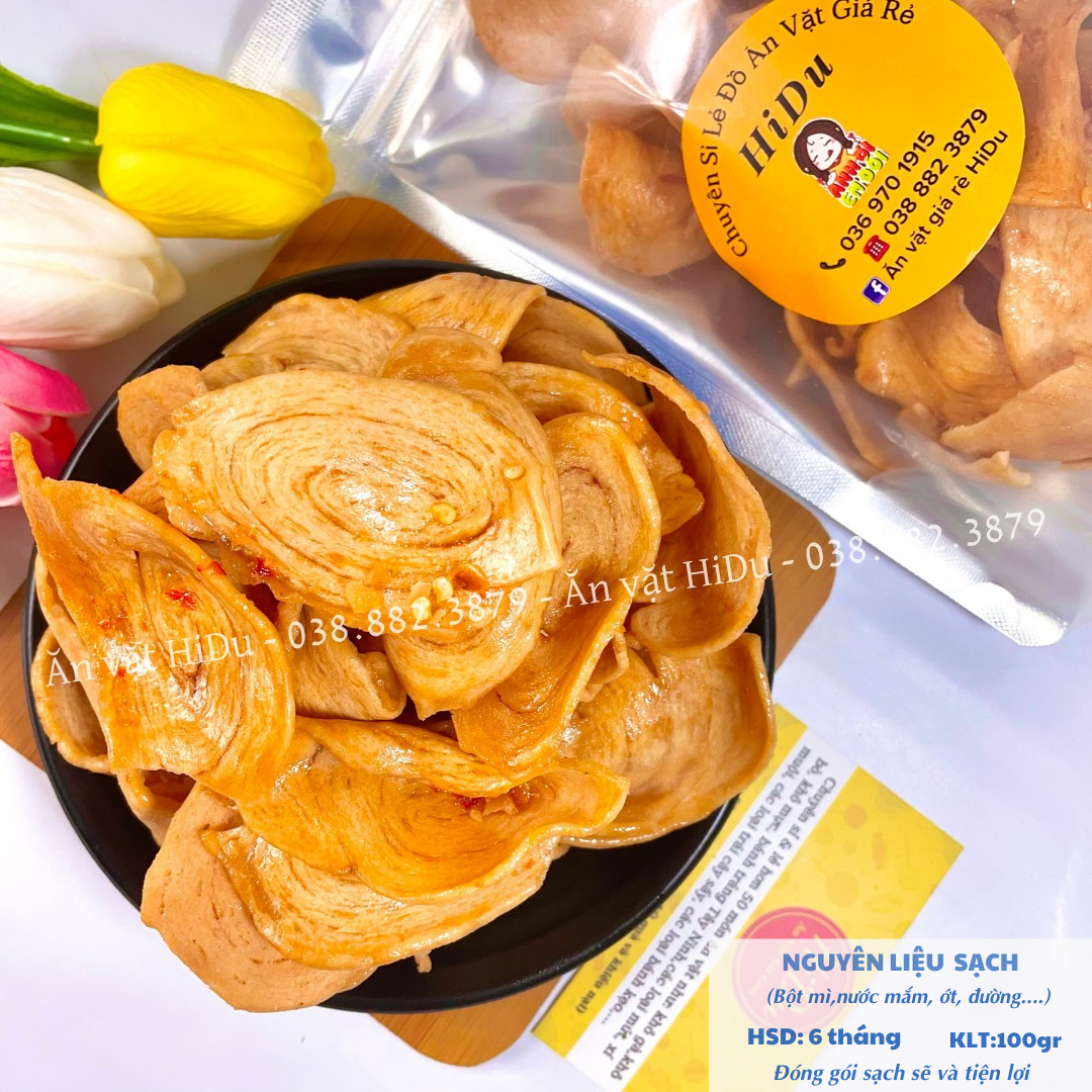 Bánh tai heo mắm ớt 100gr giòn tan đậm vị Ăn vặt HiDu vừa ngon vừa rẻ