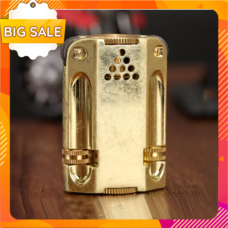 Vỏ Hộp Quẹt Bật Lửa Xăng Đá Độc Lạ Zorro Z-546, Chất Liệu Đồng Nguyên Chất Thiết Kế Kiểu Dáng 2 Bánh Xe Đánh Lửa  (KHÔNG XĂNG, KHÔNG GAS)