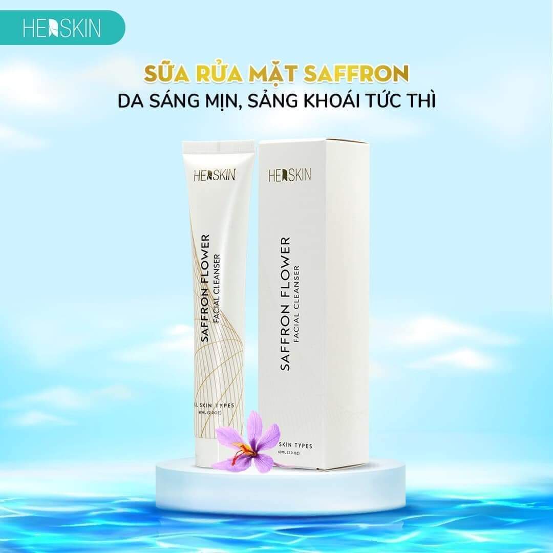 Sữa rửa mặt HER SKIN dưỡng trắng da ngừa mụn sạch nhờn chiết xuất từ nhụy hoa nghệ tây Saffron Princess White 60ml