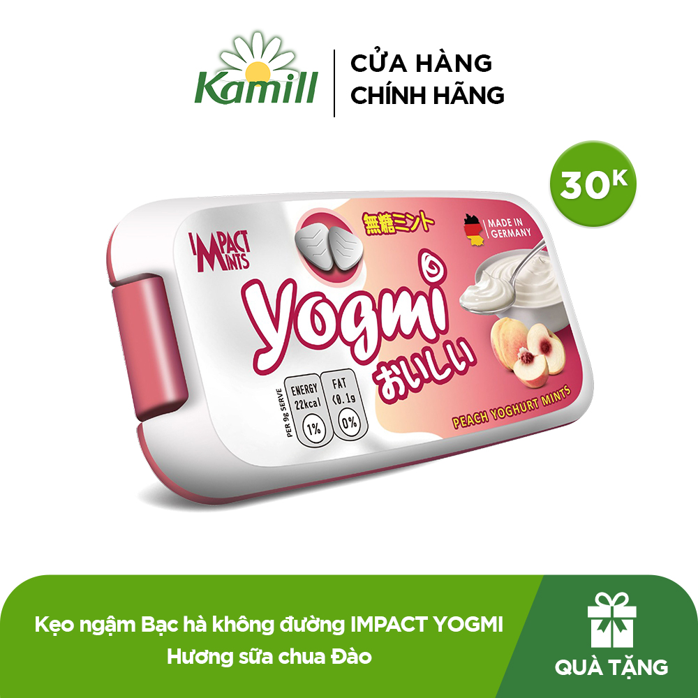 Kẹo ngậm bạc hà không đường impact yogmi - hương sữa chua đào